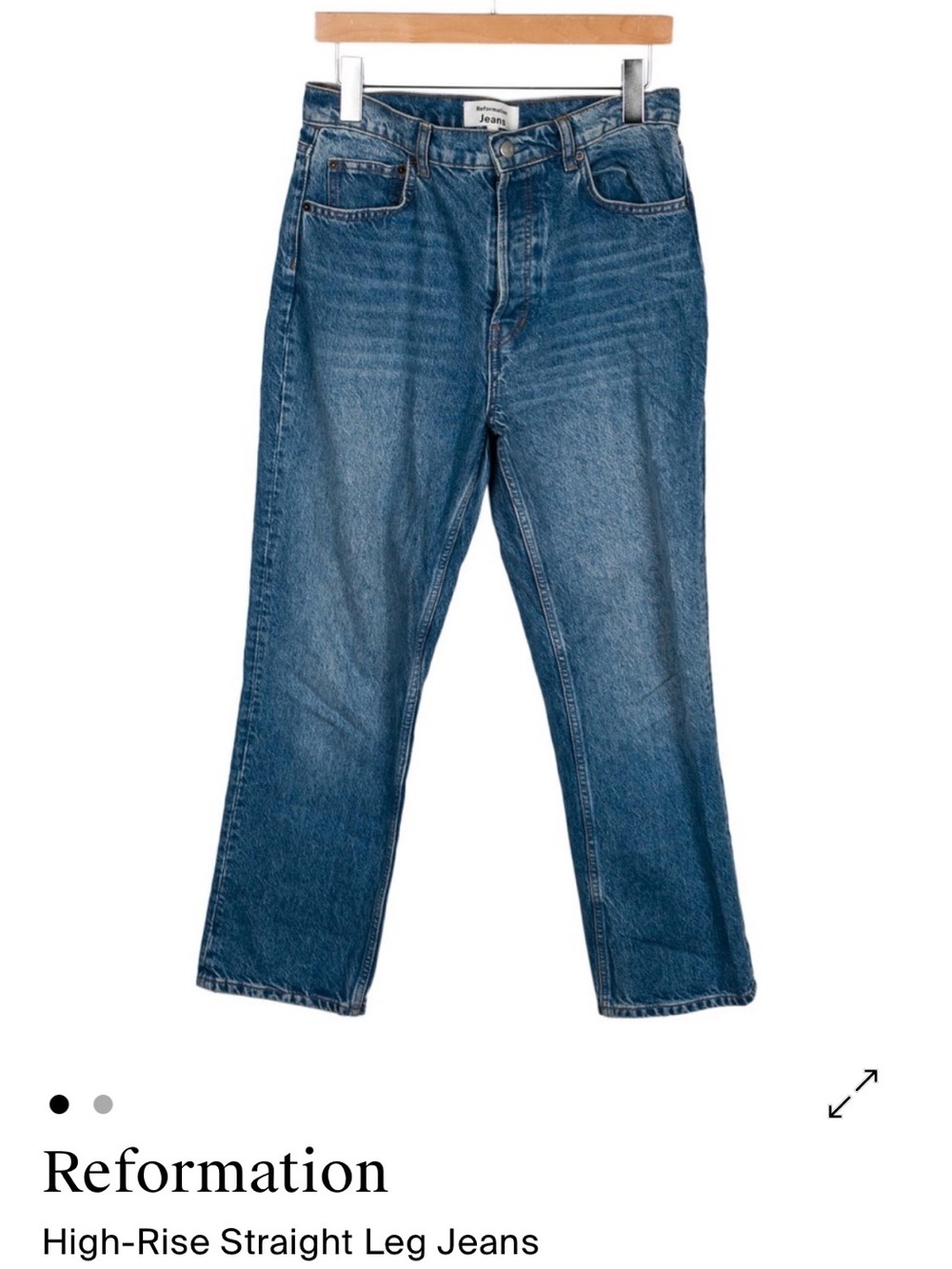 Women's Reformation Blue Denim Jeans - Classic Straight Fit
